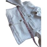 ZARA  Textured Cropped Blazer with Gold Buttons In Oyster White Size M Photo 9