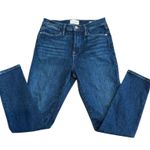 frame denim Women's Le High Skinny crop Jeans - dark denim wash. Photo 2