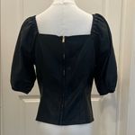 Marc New York by Andrew Marc Black Faux Leather Top in Size Large Photo 2