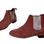 Toms Ella Suede Ankle Chelsea Boot Sz 7 Metallic Insets Rustic Rose Photo 3