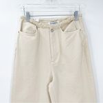 We Wore What NWT Frayed Waistband Straight Leg Jeans 26 Cream Photo 3