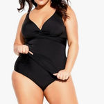 City Chic  Women's Azores Black Underwire Tankini L NWT Photo 0