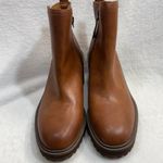 Zodiac  10M Julia Brown Faux Leather Wedge Lug Ankle Platform Boot Zipped Comfort Photo 4