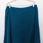 Dress Barn Womens Skirt Size 12 Teal Faux Suede A-Line Midi Boho 90s Fall Western Photo 5