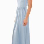 Show Me Your Mumu Nina Maxi Dress In Steel Blue Luxe Satin Photo 1