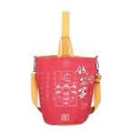 Red Canvas Bucket Crossbody Bag Chinese Noodle Cup Style Small Shoulder Bag new Photo 1