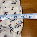 Monteau  Womens Floral Square Neck‎ Paperbag Linen Blend Dress Cream Large NWT Photo 10