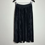 Laundry by Shelli Segal  Pleated Crushed‎ Velvet Midi Skirt Photo 3
