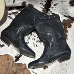 MARC ALPERT 100% LEATHER WESTERN STUDDED BOOTS BURNING MAN SIZE 8.5 A13 Black Photo 9