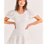 Love Shack Fancy Apollo Lace Short Puff Sleeve Cotton Mini Dress White 2 Photo 0