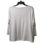 J. Jill Button Shoulder Top 3/4 Sleeve Crew Neck‎ White Blouse Size L Size L Photo 1