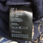 H&M  Women’s Paisley Print Blue Beige Fleece Lined Crew Neck Sweatshirt Photo 7