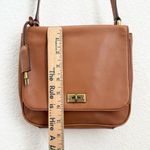 Fossil Memoir Novella Purse Turn Lock Closure Genuine Leather Tan Crossbody Bag Photo 8