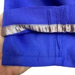 Vintage Jane Seymour 100% Silk Barrel Trousers Pants 8 Petite Blue Satin Disco Size 8P Photo 4