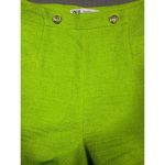 ZARA Lime Green High-Waisted Textured Shorts M Photo 4