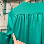 Vintage 70s Henry Singer flowy green polyester slinky pantsuit 2 piece set USA Photo 9