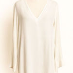 ZARA  Oversized White Pleated Blouse Semi-Sheer Flowy Top Size XS Photo 0