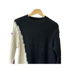 Central Park West  Black Ivory Pink Medium Knit Sweater Women's Size Small NEW Photo 1