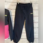 FILA Track Jacket & Pants Black w Pink/Yellow-Medium/Large Photo 5