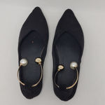 Ballet Flats Beaded Ankle Dressy Fashion Comfort Pointed Toes Shoes Black Sz 38 Photo 7