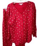 Victoria's Secret  Red Thermal Waffle Knit Snowflake Pajama Set Size M Photo 1