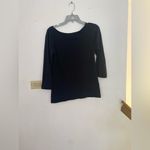 American Apparel black raw hem 3/4 sleeve top size L 100% cotton Photo 4