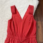 Athleta Savannah Jumpsuit Size 6 Currant Red Wide Leg Travel Lightweight Active Photo 5