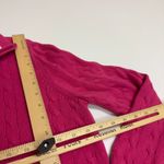 Ralph Lauren Lauren  Cardigan Womens Large Pink Cable Knit Zip Up Sweater Preppy Photo 6