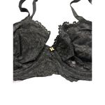 SAVAGE X FENTY RIHANNA FLORAL LACE UNLINED BRA BLACK CAVIAR NEW Size 34D Photo 5