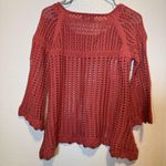 Simply Noelle  Open Weave Bell Sleeve Flare Hem Crewneck Sweater Size S/M 8/10 Photo 5