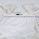 Gianni Bini Ivory Puffed Sleeve Cropped Peasant Blouse Top Square Neck Medium Photo 6