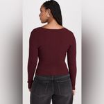 Good American Virgo Rib Zip Front Sweater In OXBlood Photo 15
