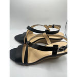 Cole Haan Women's  Black Leather Taylor Wedge Sandals Size 9.5 Photo 8