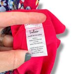 Lulus NWOT Radiant Ruby Red Floral Print Chiffon Asymmetrical Maxi Dress Small Photo 10