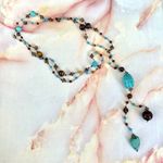 Turquoise and red tigers eye long Necklace Photo 1
