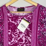 Bob Mackie  New! Wearable Art womens magenta mix  floral top size S Photo 1