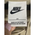 Nike  Women's Hoodie Sweatshirt Plus Size 2X Khaki Kangaroo Pocket White Swoosh Photo 3