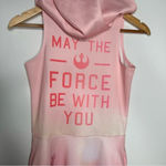 WeLoveFine by Goldie Star Wars Rebel Scuba Sleeveless Hooded Dress Size Small Pink Photo 9