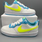 Nike Court Borough Low 2 GS /5Y 'White Baltic Blue Volt' Women's Size 6.5 Photo 9