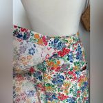Vintage Cream Floral Handmade Apron Skirt, Pockets Red Size M Photo 2