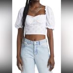 BP  Eyelet Lace Crop Top Size Large White Womens NWT Photo 1