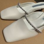 Charles and Keith NEW Gem-Embellished Square Toe Mules - Chalk Photo 7