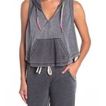 Free People Movement Sleeveless Hoodie Grey Black Photo 0