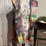 Radzoli NWOT Abstract Marble Print Asymmetric Cascade Vintage y2k vest top cover zip patch funky bright indie Street Wear Avant-garde Futuristic watercolor Photo 1