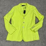 Ralph Lauren Polo  Blazer Jacket Womens 4 Neon Citrus Yellow Linen Bright New Photo 0