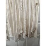 Free People To the Sea Lace Cream Oversized Long-Sleeve Henley Blouse Top, M Photo 6