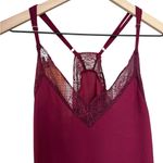 Victoria's Secret Maroon lace‎ trim sleeveless pajama top, sheer size medium Photo 5