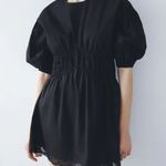 ZARA Mini DRESS W/ MATCHING LACE TRIM BALOON SLEEVES Black Size XS NEW Photo 0