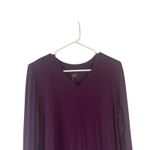 LOGO By Lori Goldstein LOGO Lori Goldstein Women's Size Medium Dark Purple Long Sleeve Soft V Neck Top Photo 1