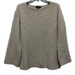Ann Taylor Women’s Small Pullover Sweater Gray Scoop Neck Textured Wool Alpaca Photo 0